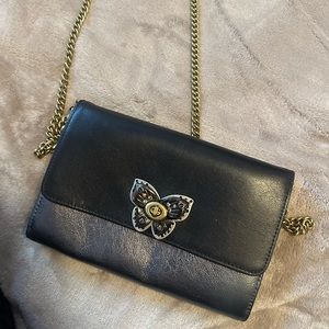 Coach Marlow Turnlock Chain Crossbody With Snakeskin Detail